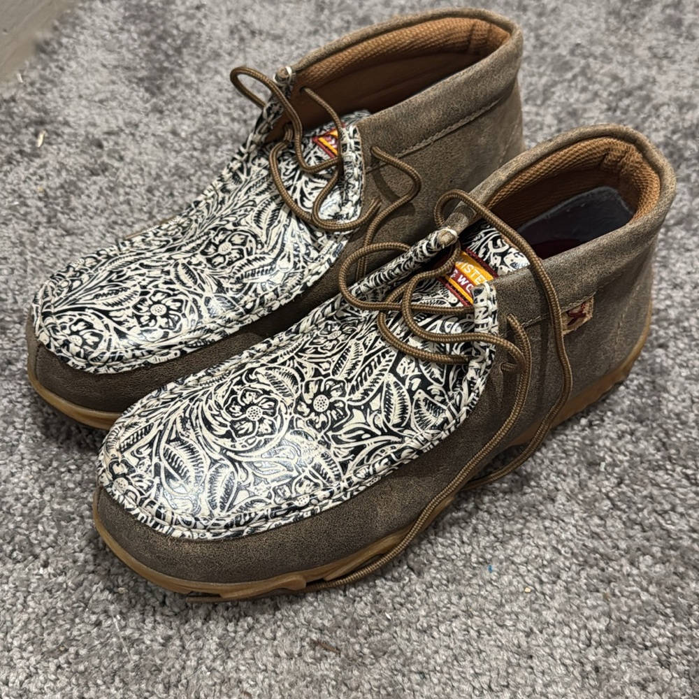 Twisted X Brown and Black Patterned Ankle Boots